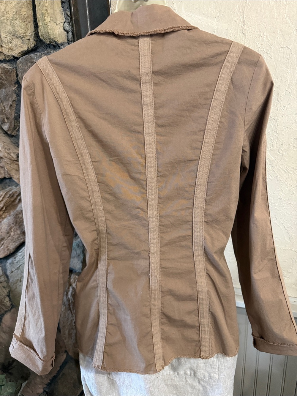 XCVI Tan Button-Front Utility Jacket - Picture 2 of 5